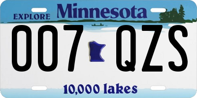 MN license plate 007QZS