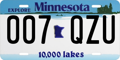 MN license plate 007QZU