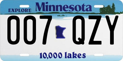 MN license plate 007QZY