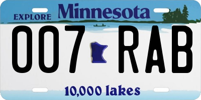 MN license plate 007RAB