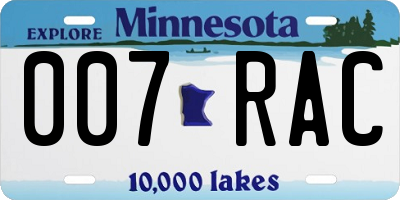 MN license plate 007RAC