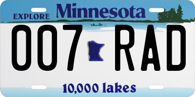 MN license plate 007RAD