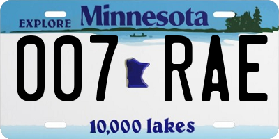 MN license plate 007RAE