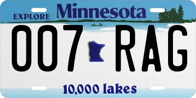 MN license plate 007RAG