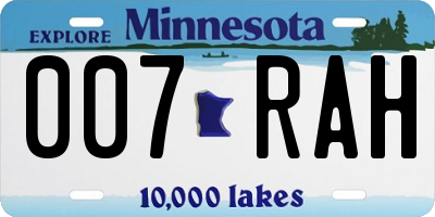 MN license plate 007RAH