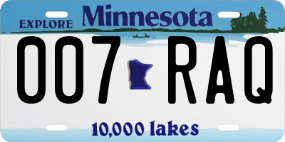 MN license plate 007RAQ
