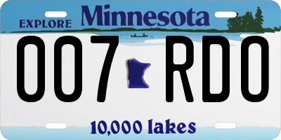 MN license plate 007RDO