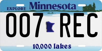 MN license plate 007REC