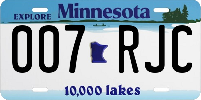 MN license plate 007RJC