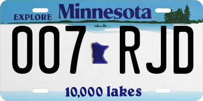 MN license plate 007RJD