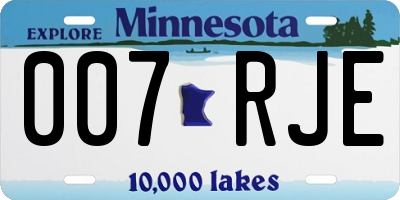 MN license plate 007RJE