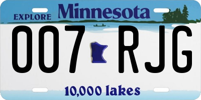 MN license plate 007RJG