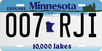 MN license plate 007RJI