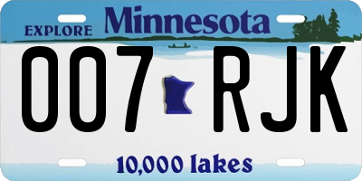 MN license plate 007RJK