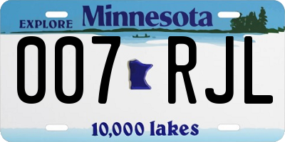 MN license plate 007RJL