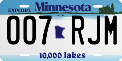 MN license plate 007RJM