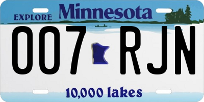 MN license plate 007RJN