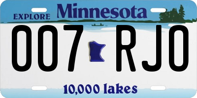 MN license plate 007RJO