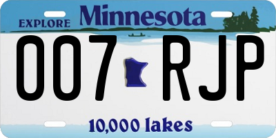 MN license plate 007RJP