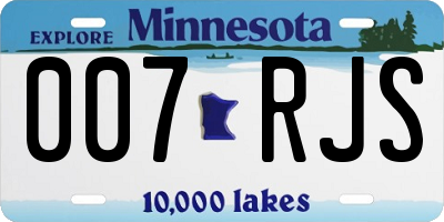 MN license plate 007RJS