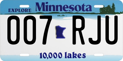 MN license plate 007RJU
