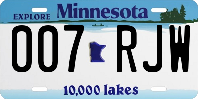 MN license plate 007RJW