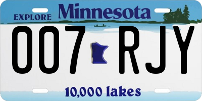MN license plate 007RJY