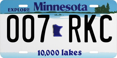 MN license plate 007RKC