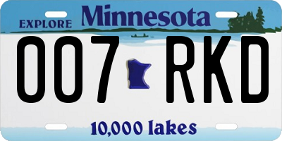 MN license plate 007RKD