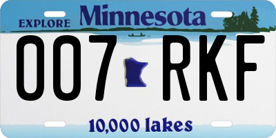 MN license plate 007RKF