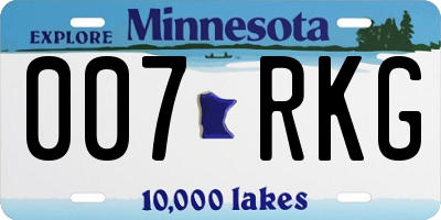 MN license plate 007RKG