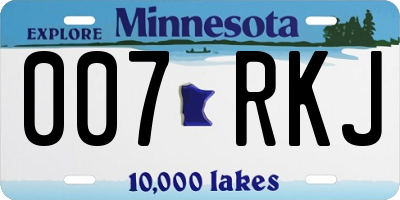 MN license plate 007RKJ