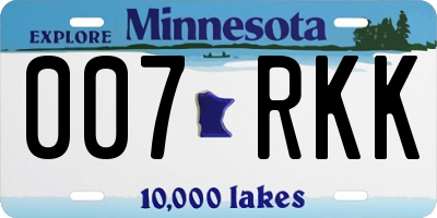 MN license plate 007RKK