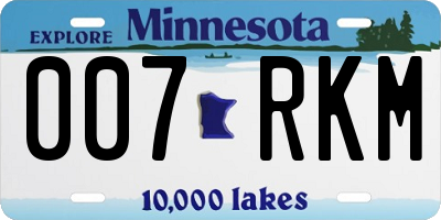 MN license plate 007RKM