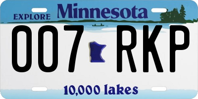 MN license plate 007RKP