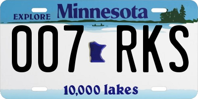 MN license plate 007RKS