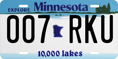 MN license plate 007RKU