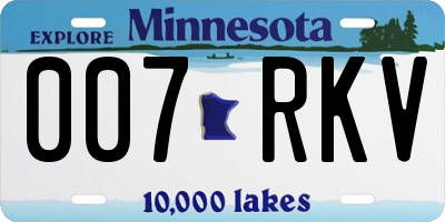 MN license plate 007RKV