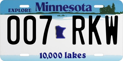 MN license plate 007RKW