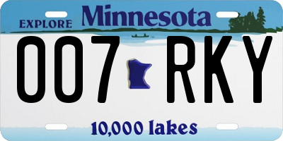 MN license plate 007RKY