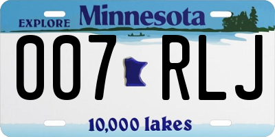 MN license plate 007RLJ