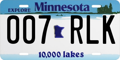 MN license plate 007RLK