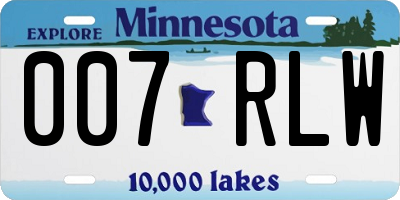 MN license plate 007RLW