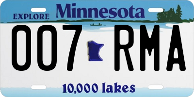 MN license plate 007RMA