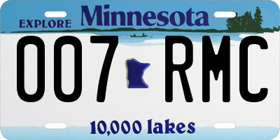 MN license plate 007RMC