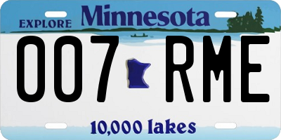 MN license plate 007RME