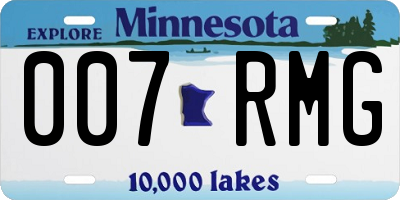 MN license plate 007RMG