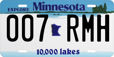 MN license plate 007RMH