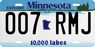 MN license plate 007RMJ