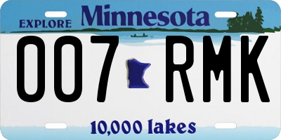 MN license plate 007RMK